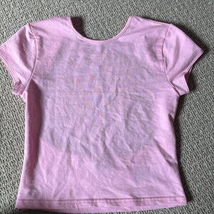 Women's Pink Crop-top backless